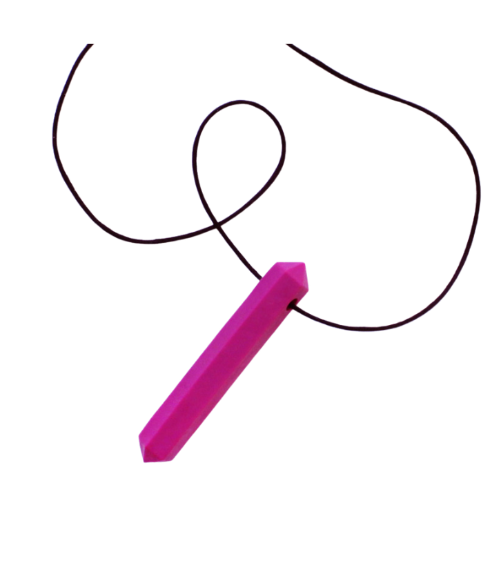 Fuschia chewelry pendant necklace on a black cord